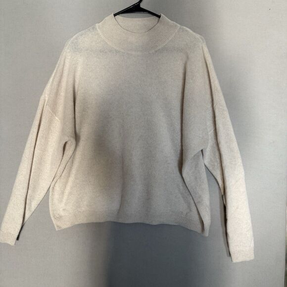 Belldini 100% Cashmere Sweater Extra Large Cream Womens Pullover Quiet Luxury - Picture 1 of 7